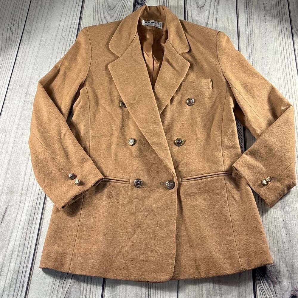 Vintage VTG Tan 100% Wool Dumas USA Women’s Jacket Coat Blazer